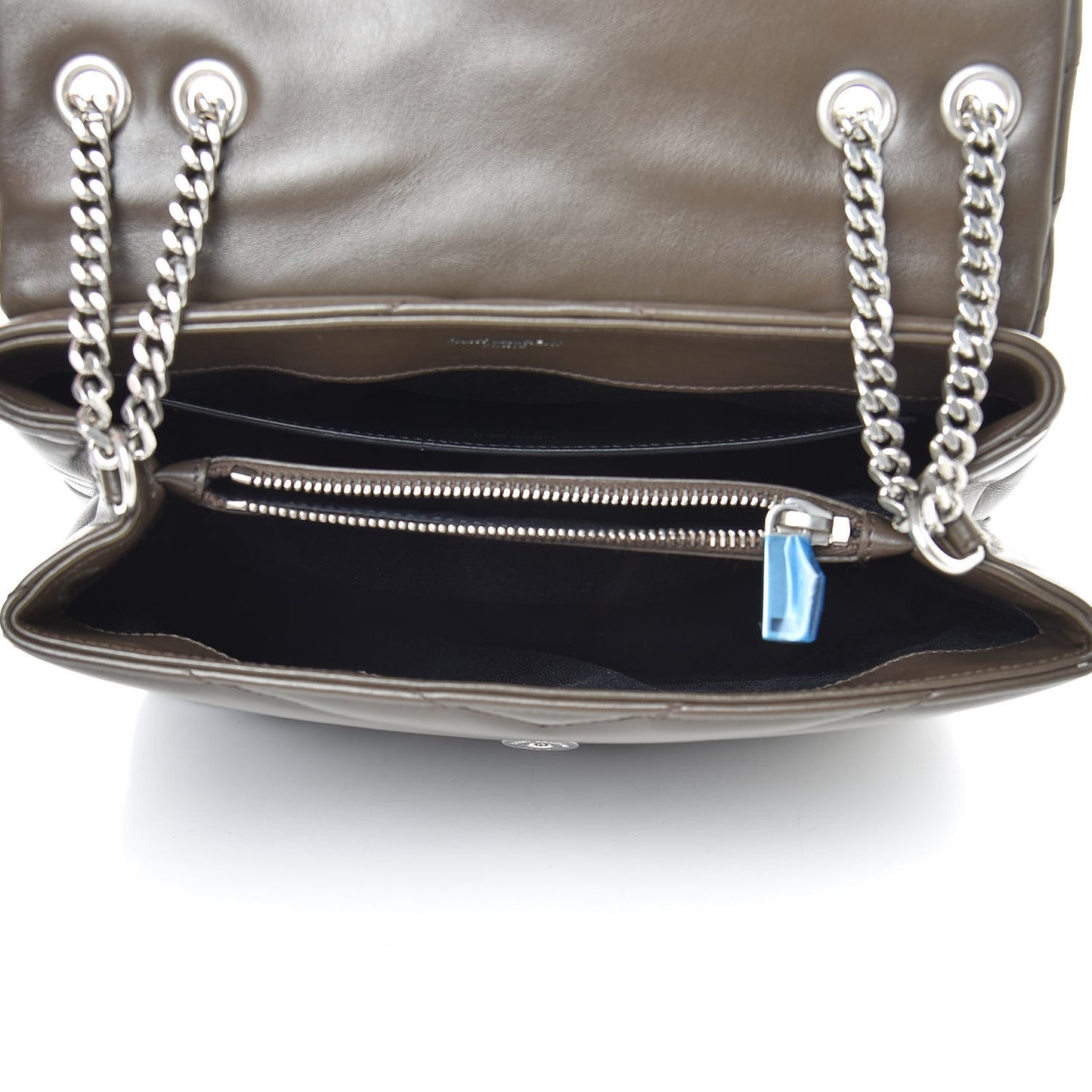 Calfskin Y Quilted Monogram Small Loulou Chain Satchel Faggio