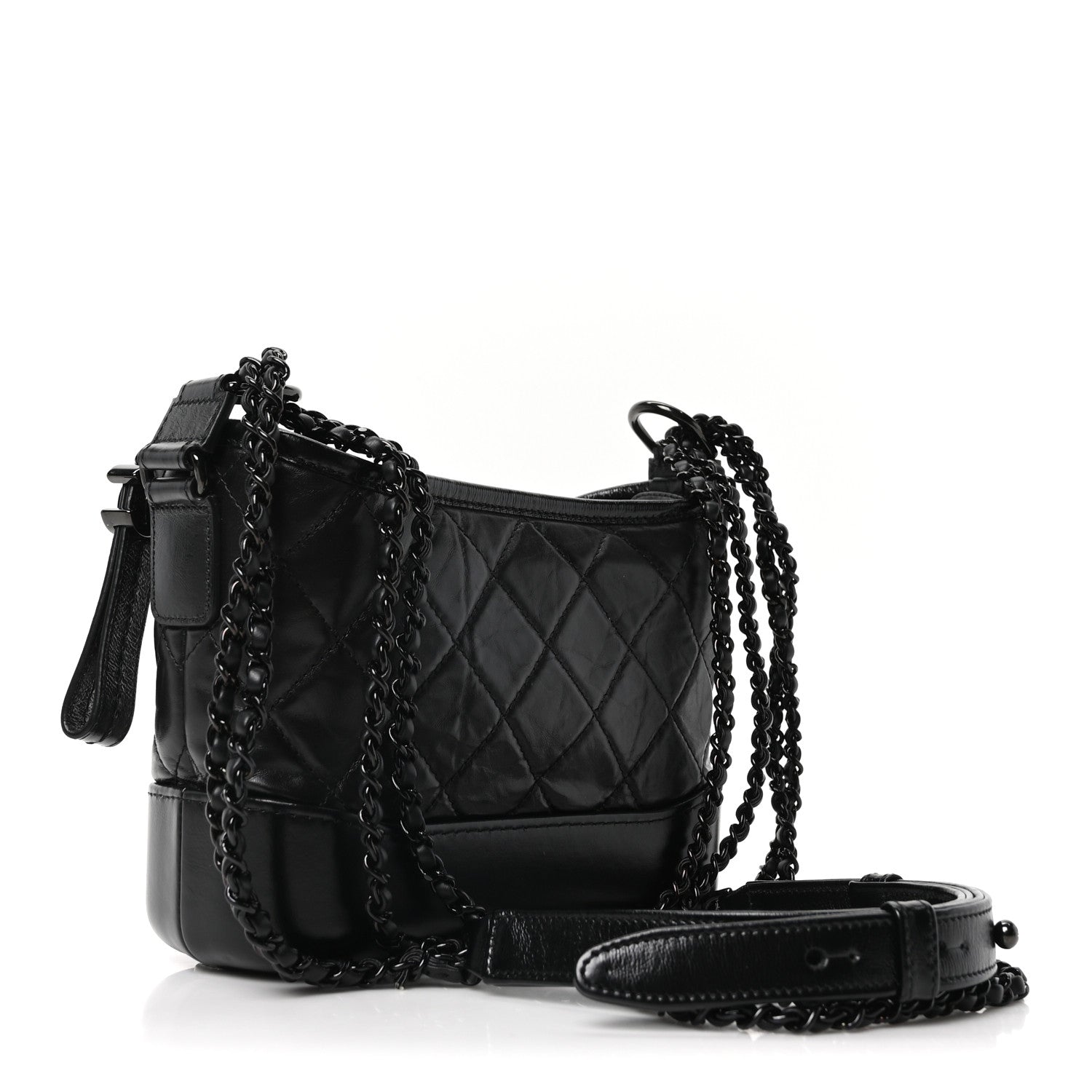 Chanel Aged Calfskin Quilted Small Gabrielle Hobo So Black 3 of 10