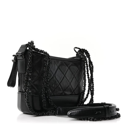 Chanel Aged Calfskin Quilted Small Gabrielle Hobo So Black 3 of 10