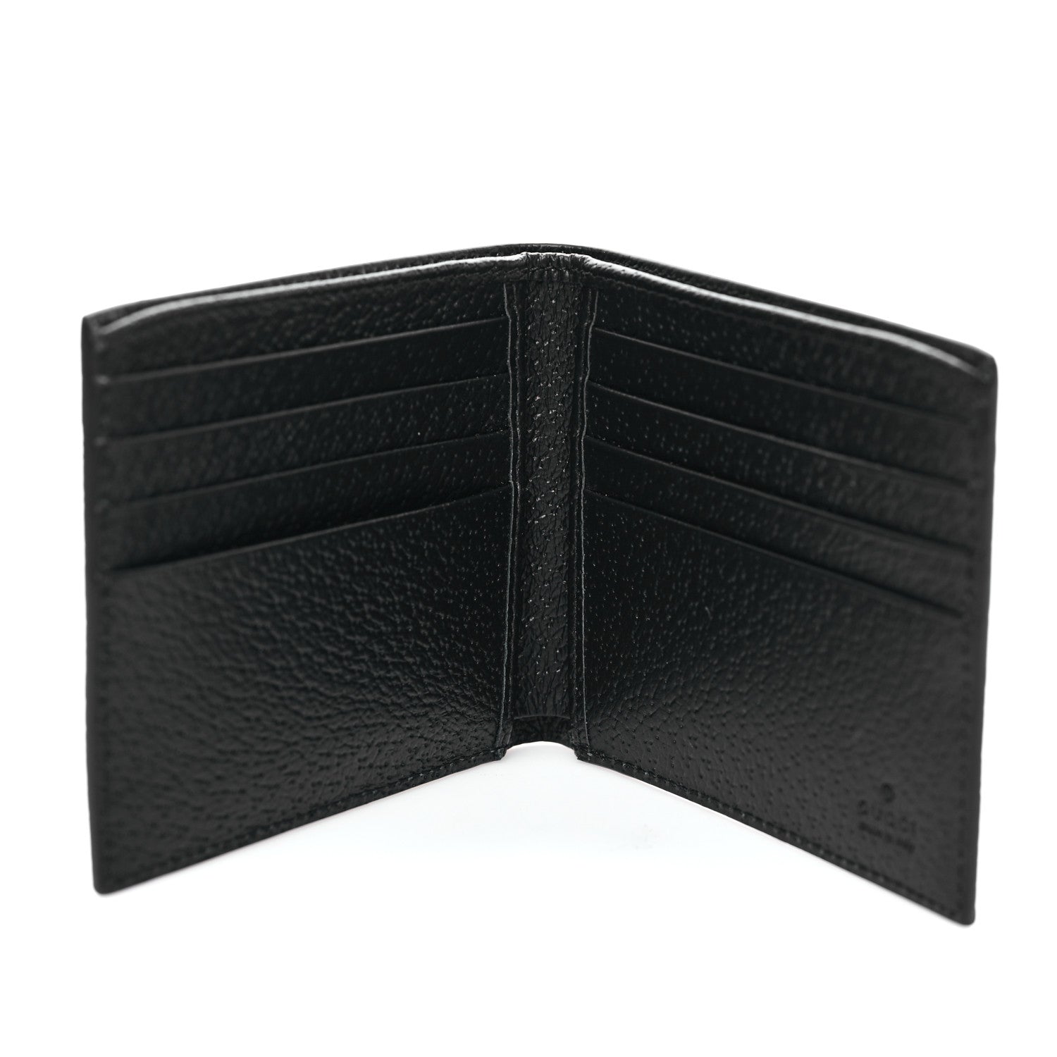 Gucci Calfskin Boar Effect GG Marmont Bi-Fold Wallet Black 5 of 8