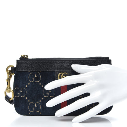 Gucci Velvet GG Monogram Textured Calfskin Web Smartphone Case Blue Beige Black 2 of 7