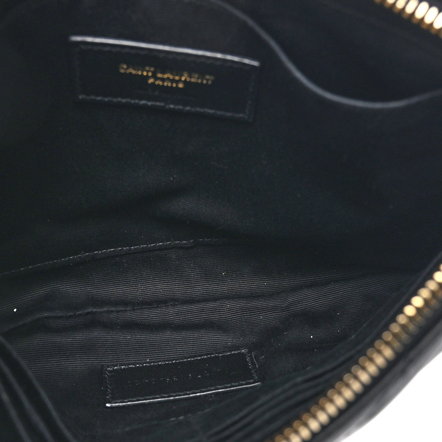 Saint Laurent Calfskin Matelasse Chevron Monogram A5 Wristlet Black 6 of 9