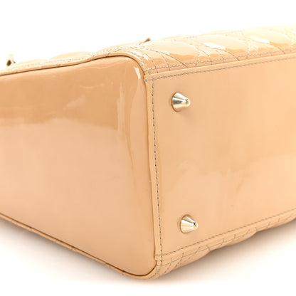Christian Dior Patent Cannage Medium Lady Dior Beige 9 of 10