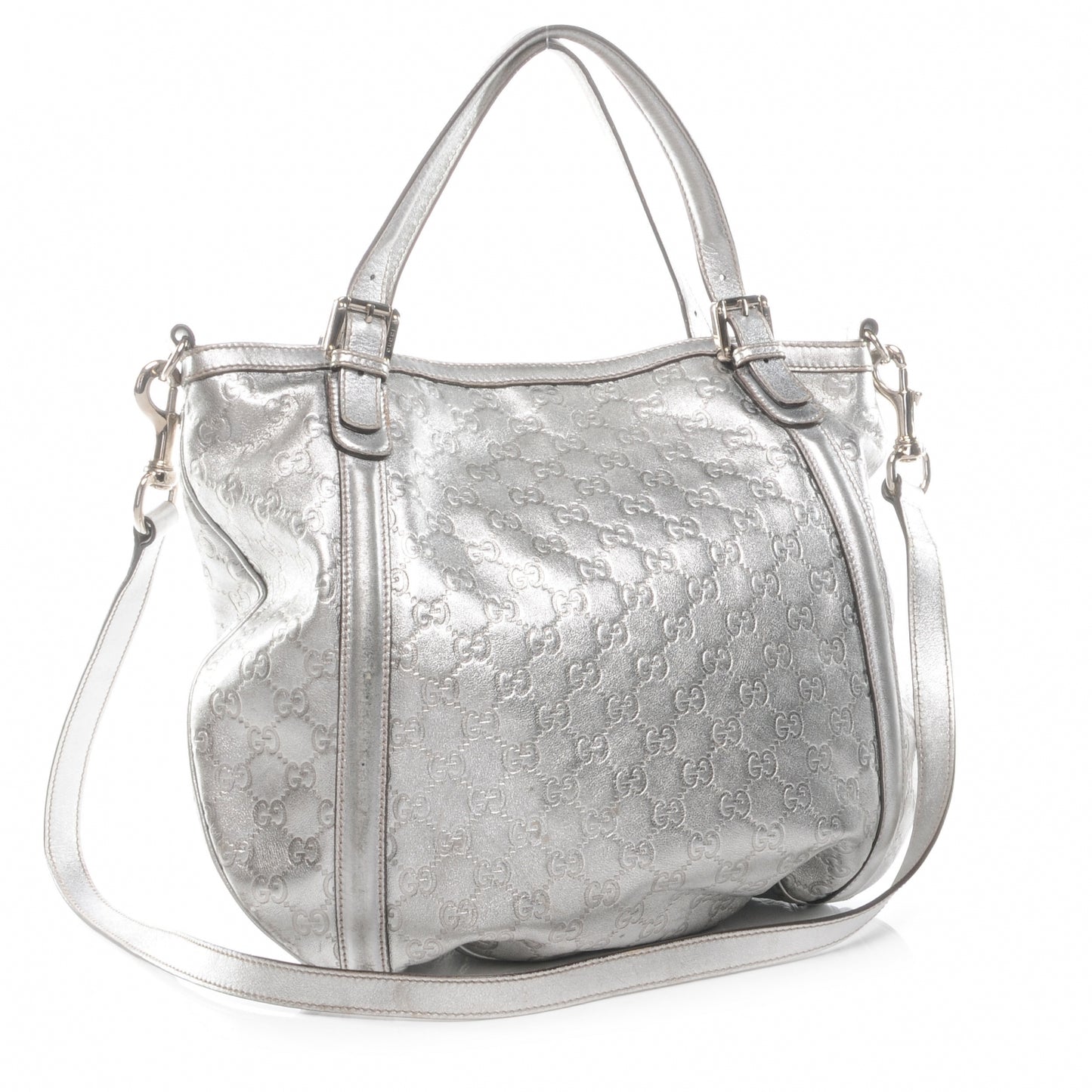 Guccissima Britt Medium Tote Silver