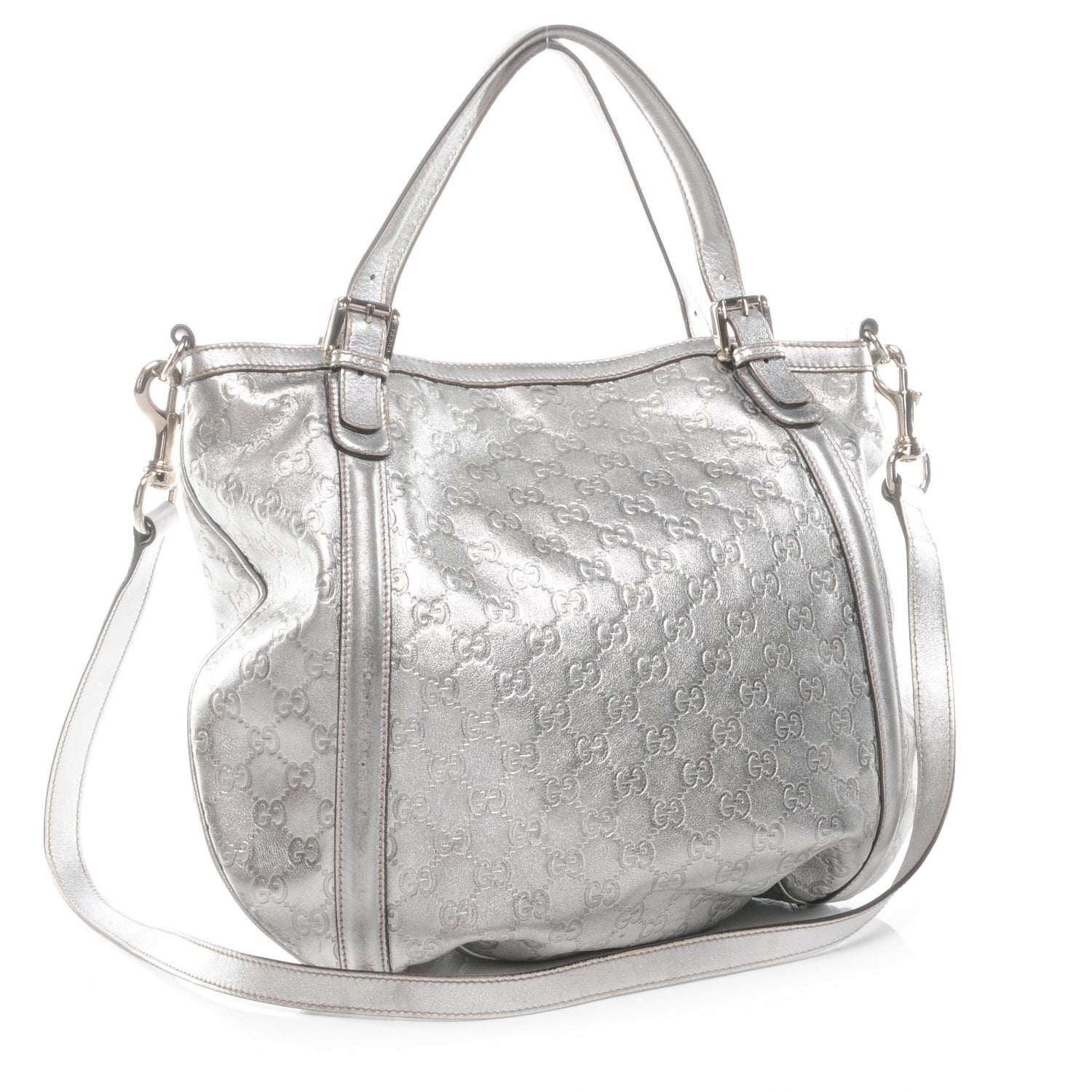 Gucci Guccissima Britt Medium Tote Silver 3 of 8