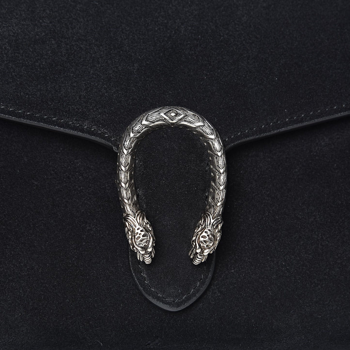 Suede Mini Dionysus Chain Wallet Black
