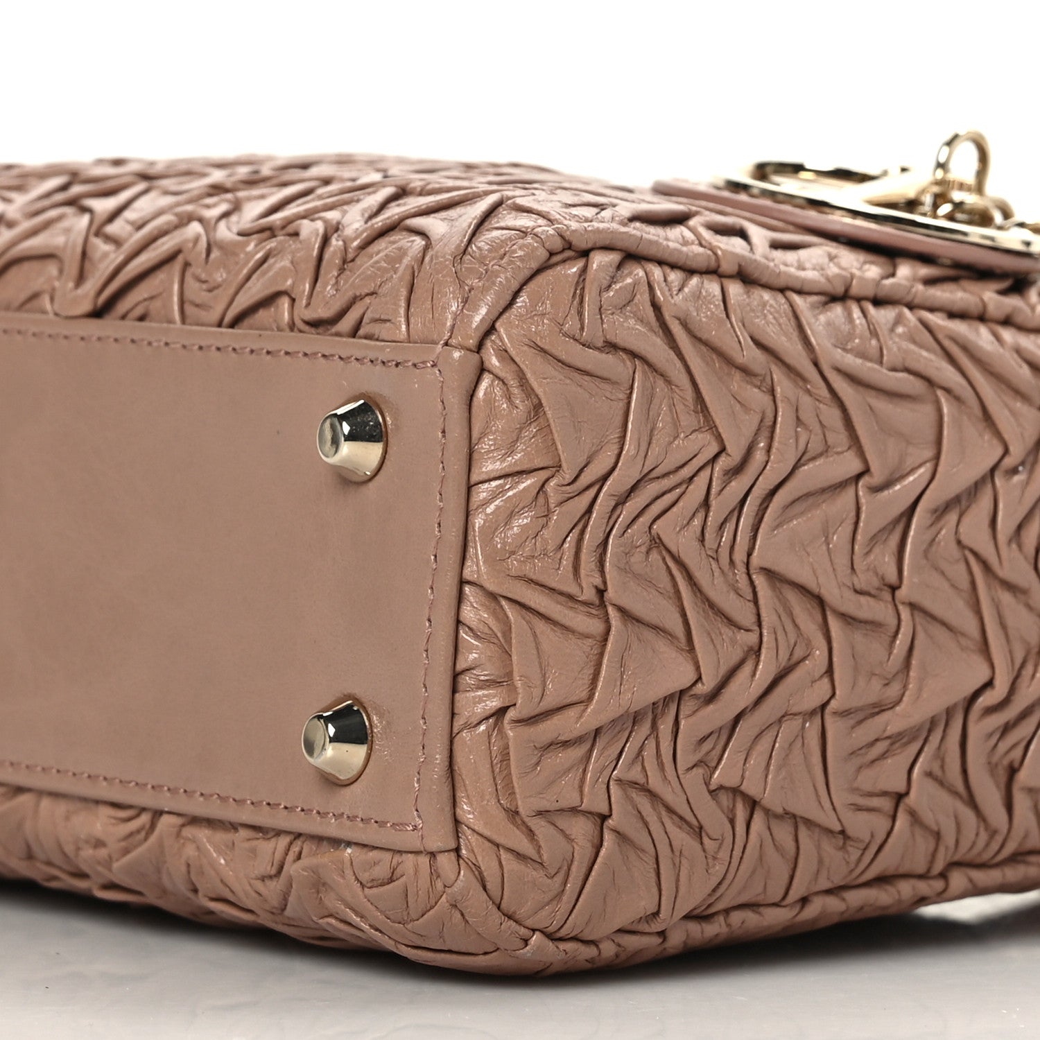 Christian Dior Lambskin Gathered Mini Lady Dior Fard 8 of 8