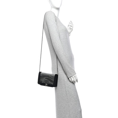 Chanel Velvet Mirror Embellished Boy Wallet On Chain WOC Argent 2 of 15