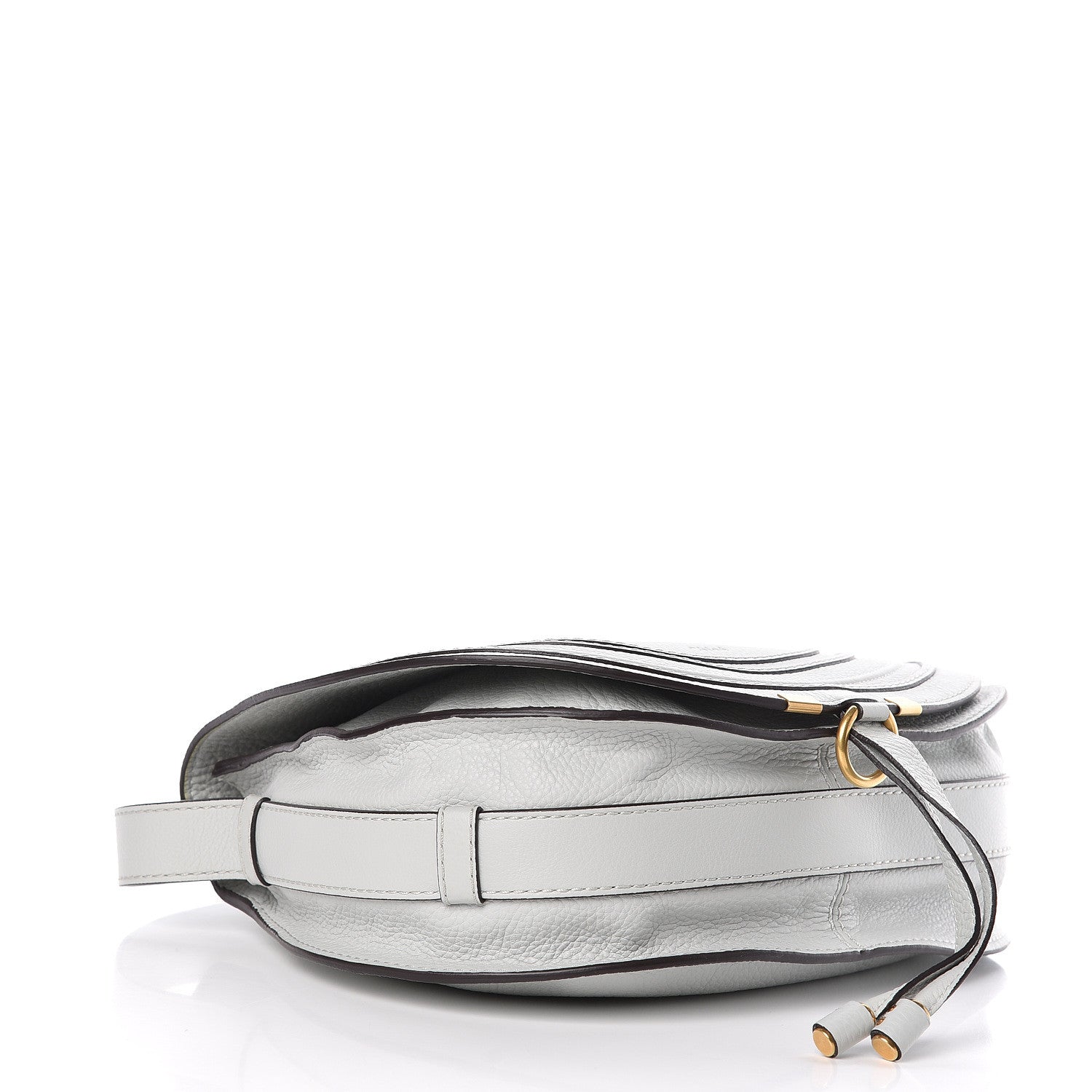 Chloe Grained Calfskin Medium Marcie Saddle Bag Airy Grey 4 of 10