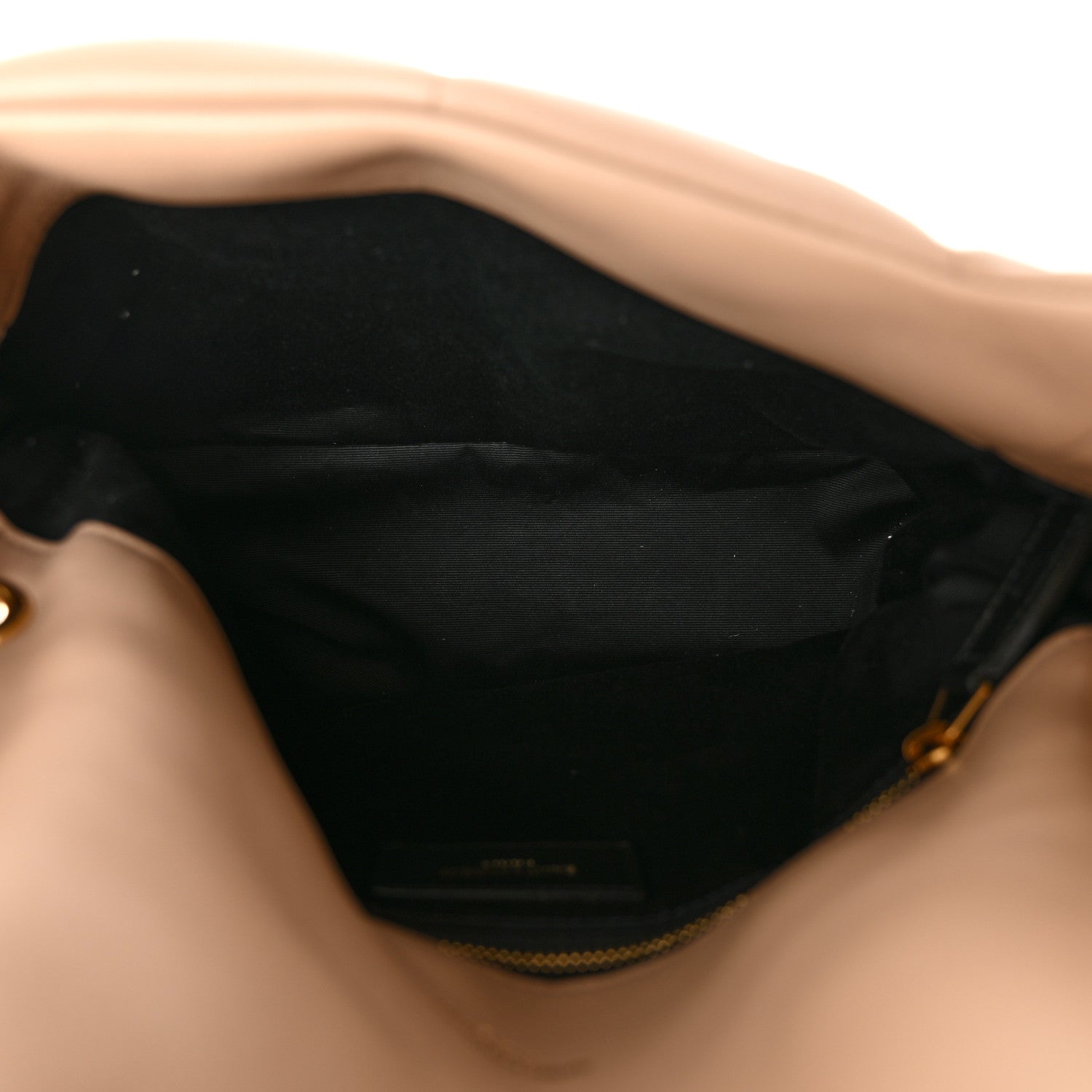 Saint Laurent Lambskin Quilted Small Loulou Puffer Monogram Chain Satchel Dark Beige 5 of 12