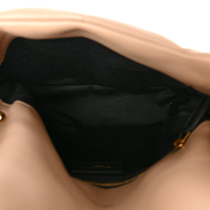 Saint Laurent Lambskin Quilted Small Loulou Puffer Monogram Chain Satchel Dark Beige 5 of 12