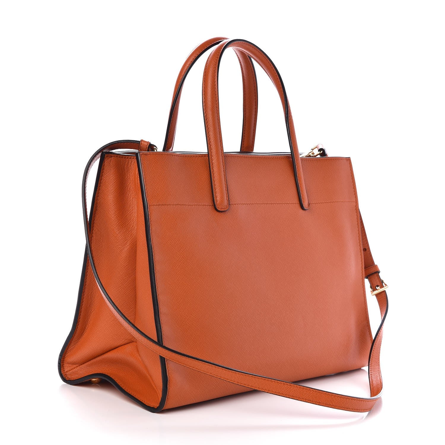Prada Saffiano Soft Tote Papaya 4 of 8