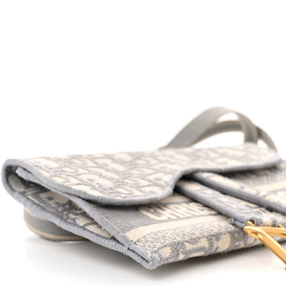 Christian Dior Oblique Slim Saddle Pouch Grey 9 of 11