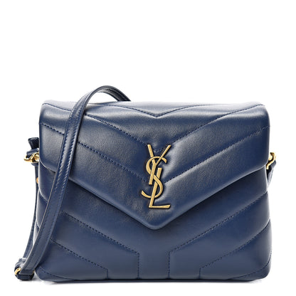 Saint Laurent Calfskin Y Quilted Monogram Toy Loulou Crossbody Bag New Cobalt 1 of 11