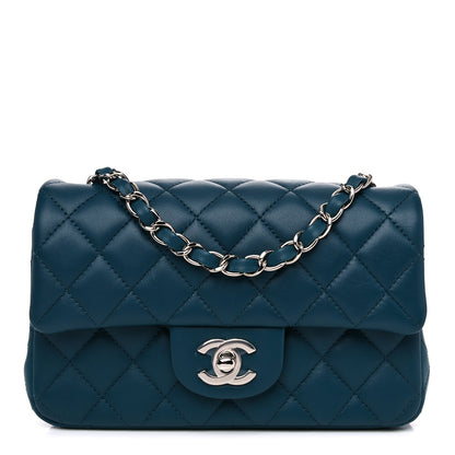 Chanel Lambskin Quilted Mini Rectangular Flap Dark Blue 1 of 10