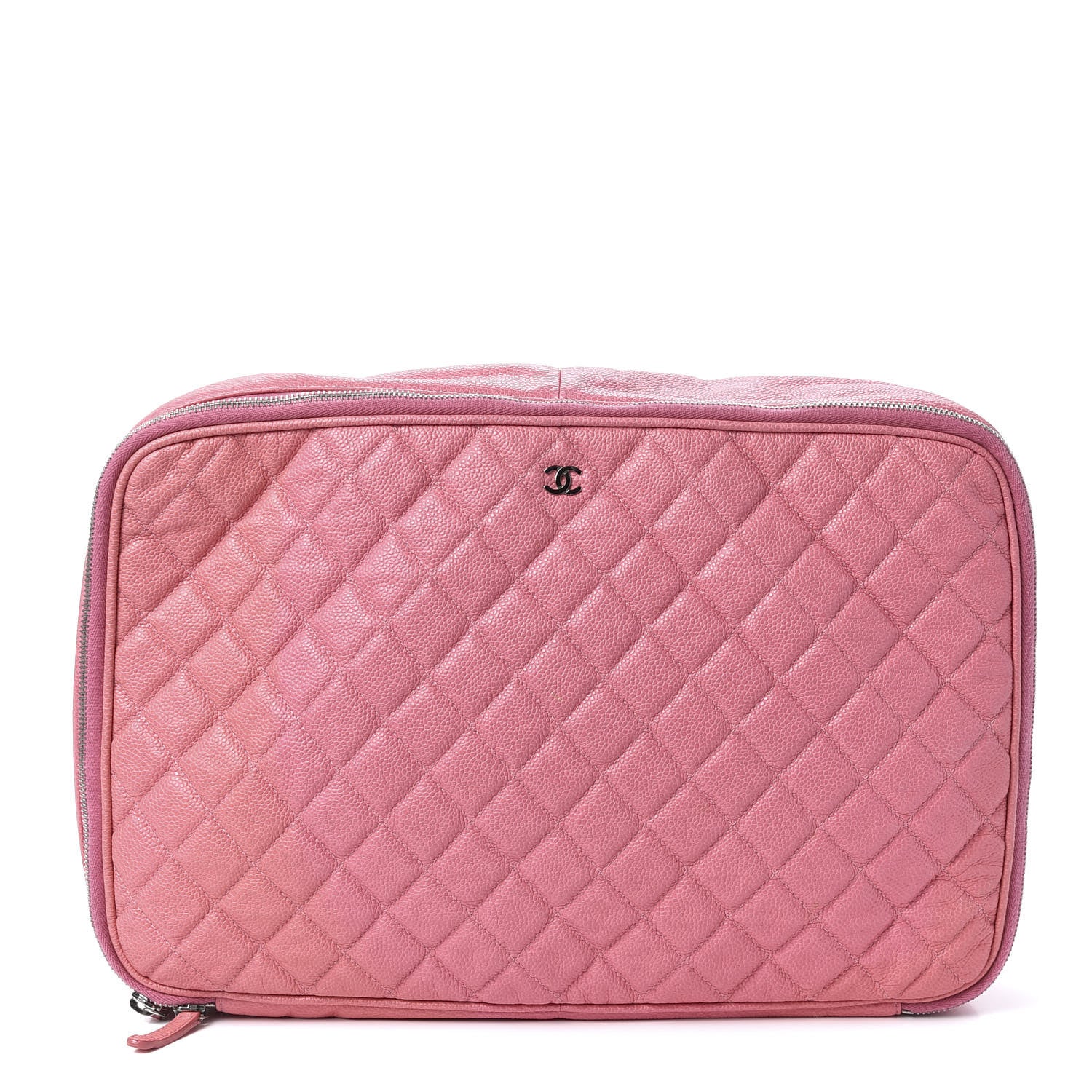 Chanel Caviar Quilted Cosmetic Pouch Pink 1 of 9