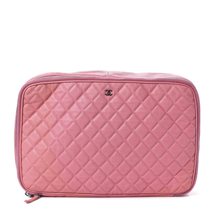 Chanel Caviar Quilted Cosmetic Pouch Pink 1 of 9