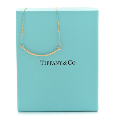 Tiffany 18K Yellow Gold Small T Smile Pendant Necklace 6 of 6