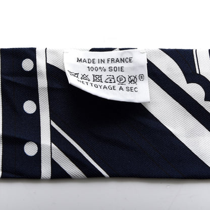 Hermes Silk Faubourg Rainbow Twilly Marine Blanc 2 of 4
