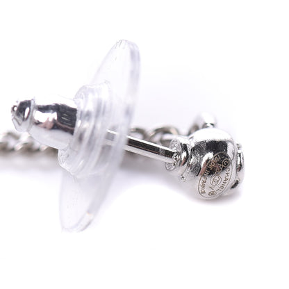 Chanel Baguette Crystal CC Drop Earrings Silver 4 of 5