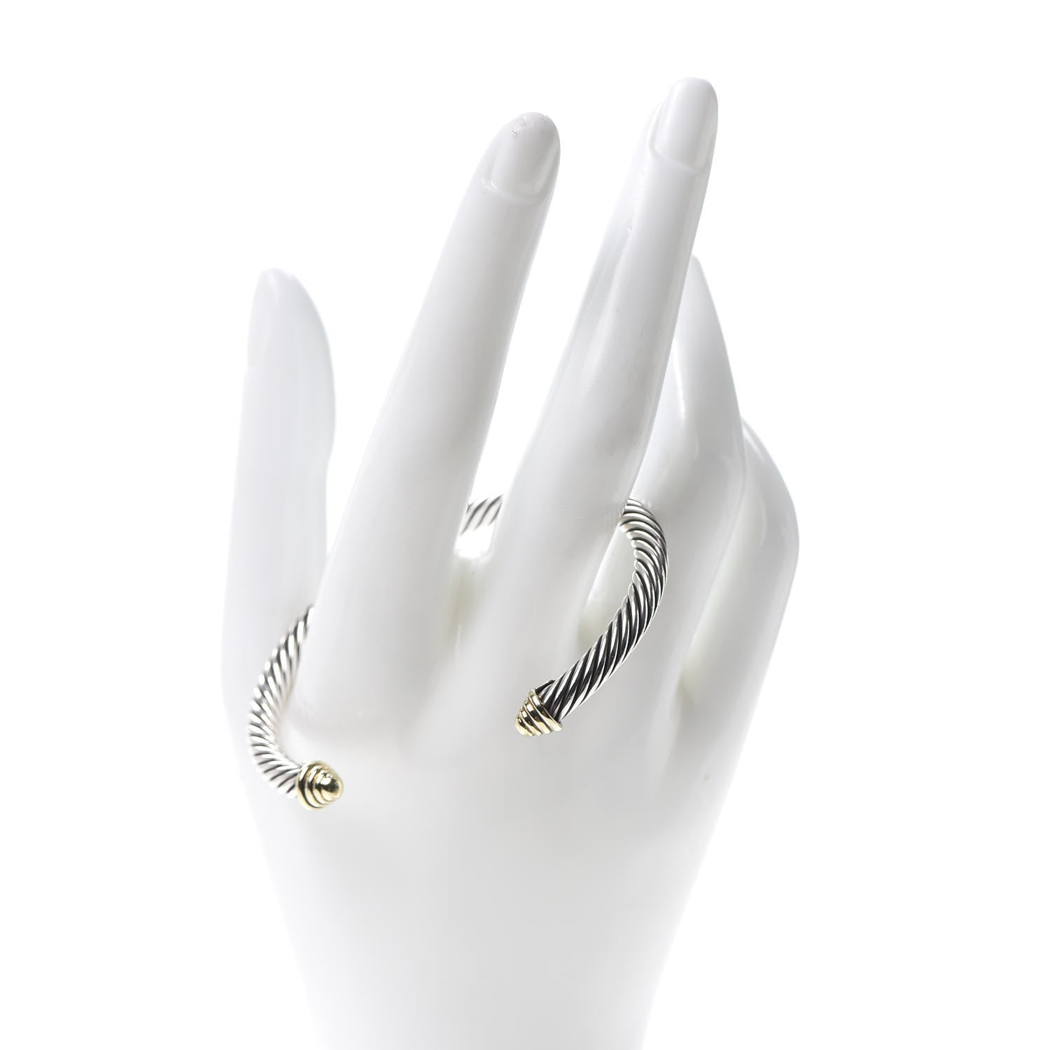 David Yurman Sterling Silver 14K Yellow Gold 5mm Cable Classics Bracelet 2 of 5
