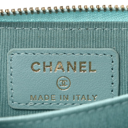 Chanel Caviar Quilted Filigree Coin Purse Light Blue 6 of 8
