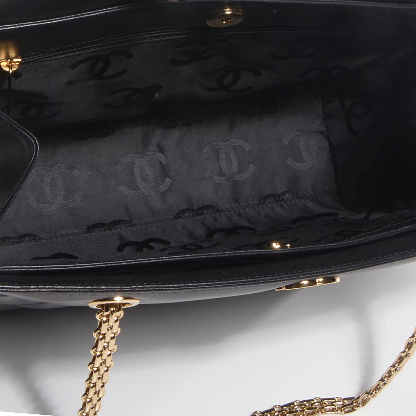 Lambskin CC Shopping Tote Black