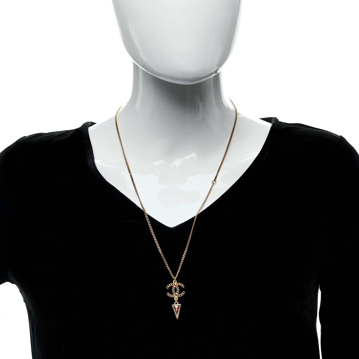 Chanel Enamel Chain CC Necklace Gold Multicolor 2 of 5