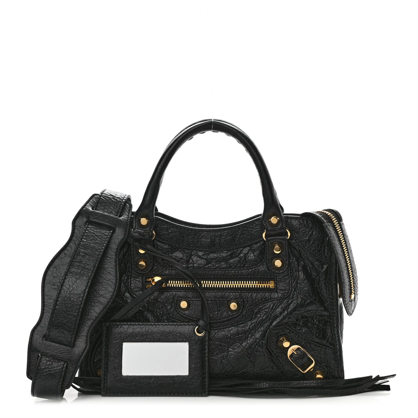 Agneau Classic Gold Hardware Mini City Black