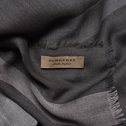 Burberry Silk Modal Wool Cashmere London Check Lightweight Square Scarf Mid Grey 3 of 4