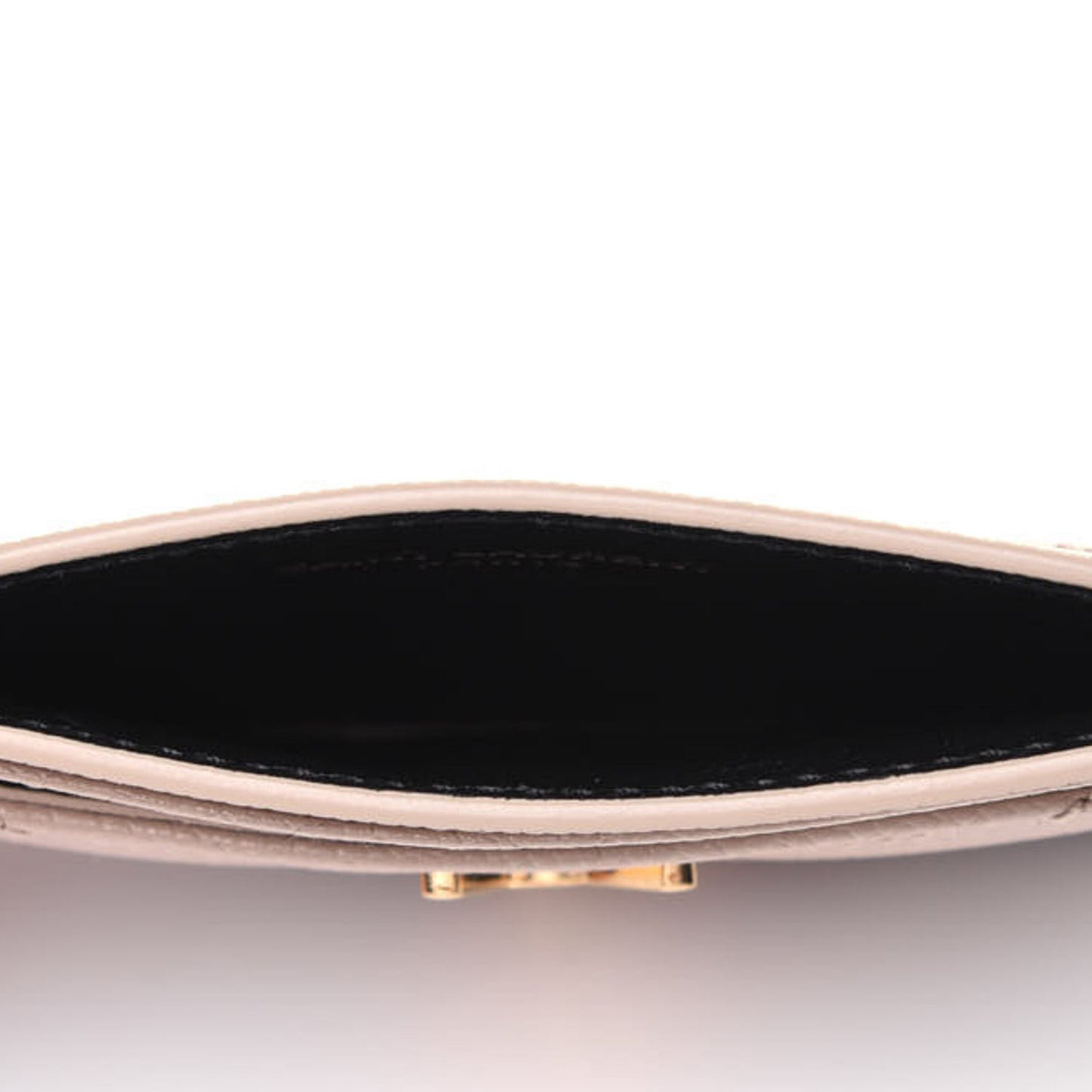 Grain De Poudre Matelasse Chevron Monogram Credit Card Case Dark Beige