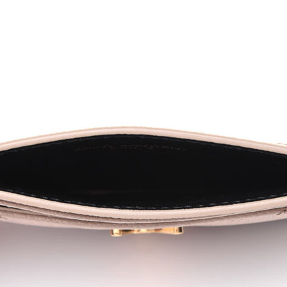 Saint Laurent Grain De Poudre Matelasse Chevron Monogram Credit Card Case Dark Beige 4 of 10
