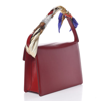 Gucci Textured Calfskin Silk Scarf Medium Torchon GG Ring Shoulder Bag Red 3 of 10