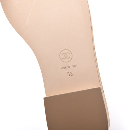 Chanel Lambskin CC Mules 38 Ivory Black 6 of 9
