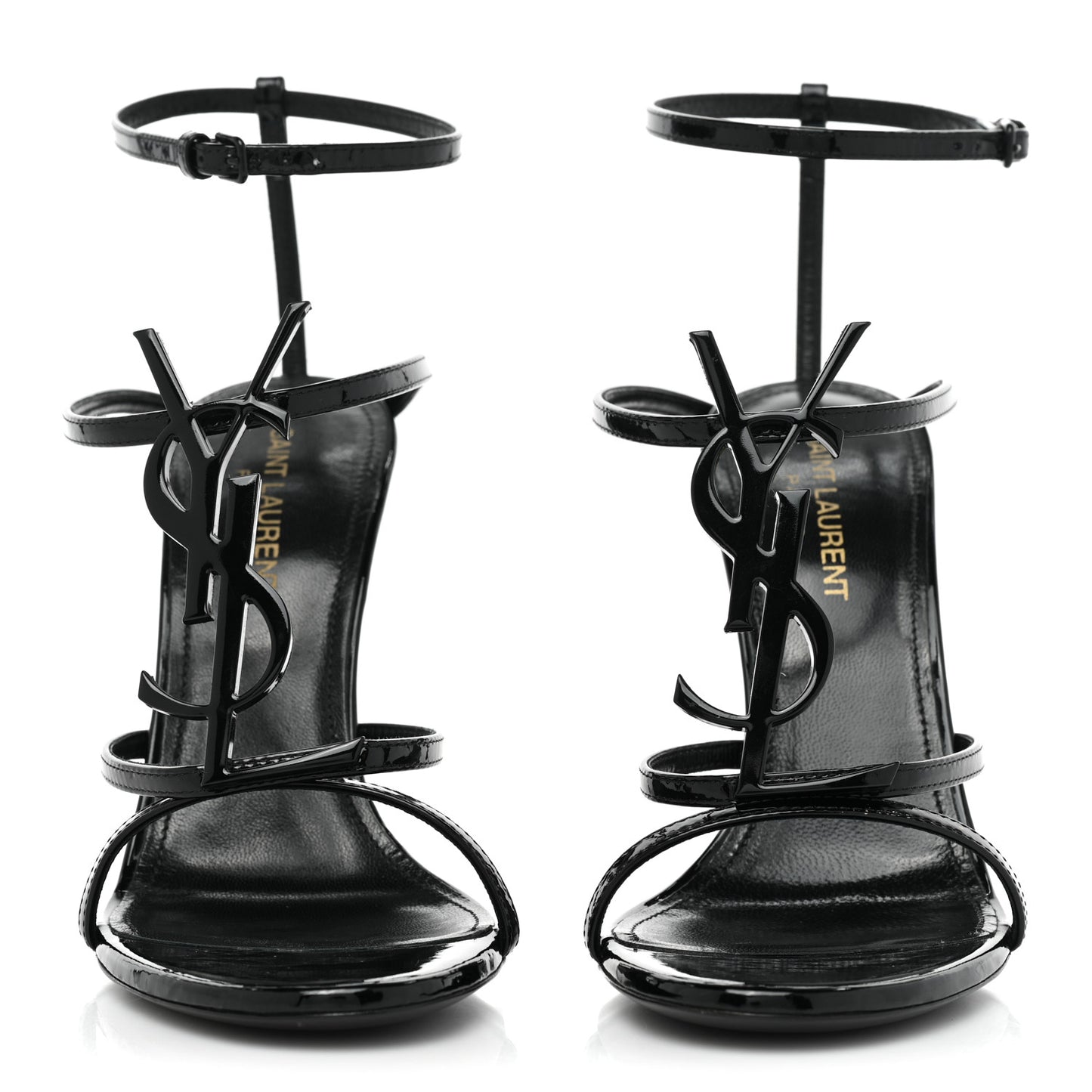 Patent Calfskin Cassandra 110 Sandals 37 Black