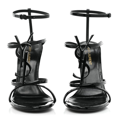 Saint Laurent Patent Calfskin Cassandra 110 Sandals 37 Black 2 of 11