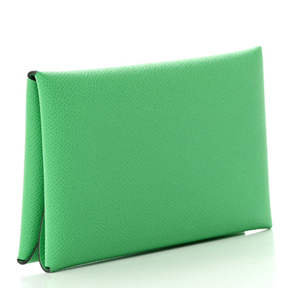 Hermes Epsom Calvi Duo Card Case Vert Comics 3 of 7