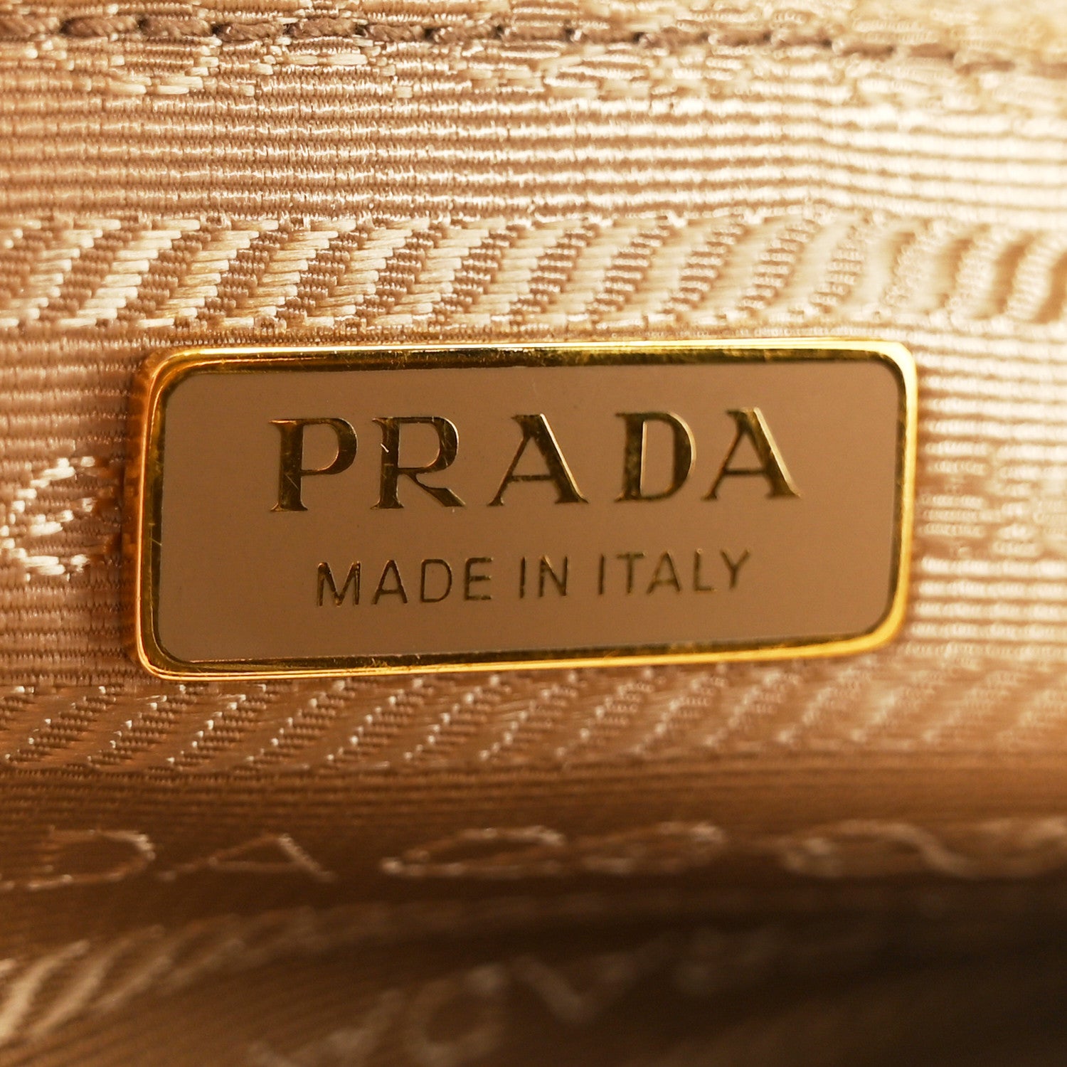 Prada Glossy Calfskin Triangle Medium Bonnie Shoulder Bag Travertine 6 of 10