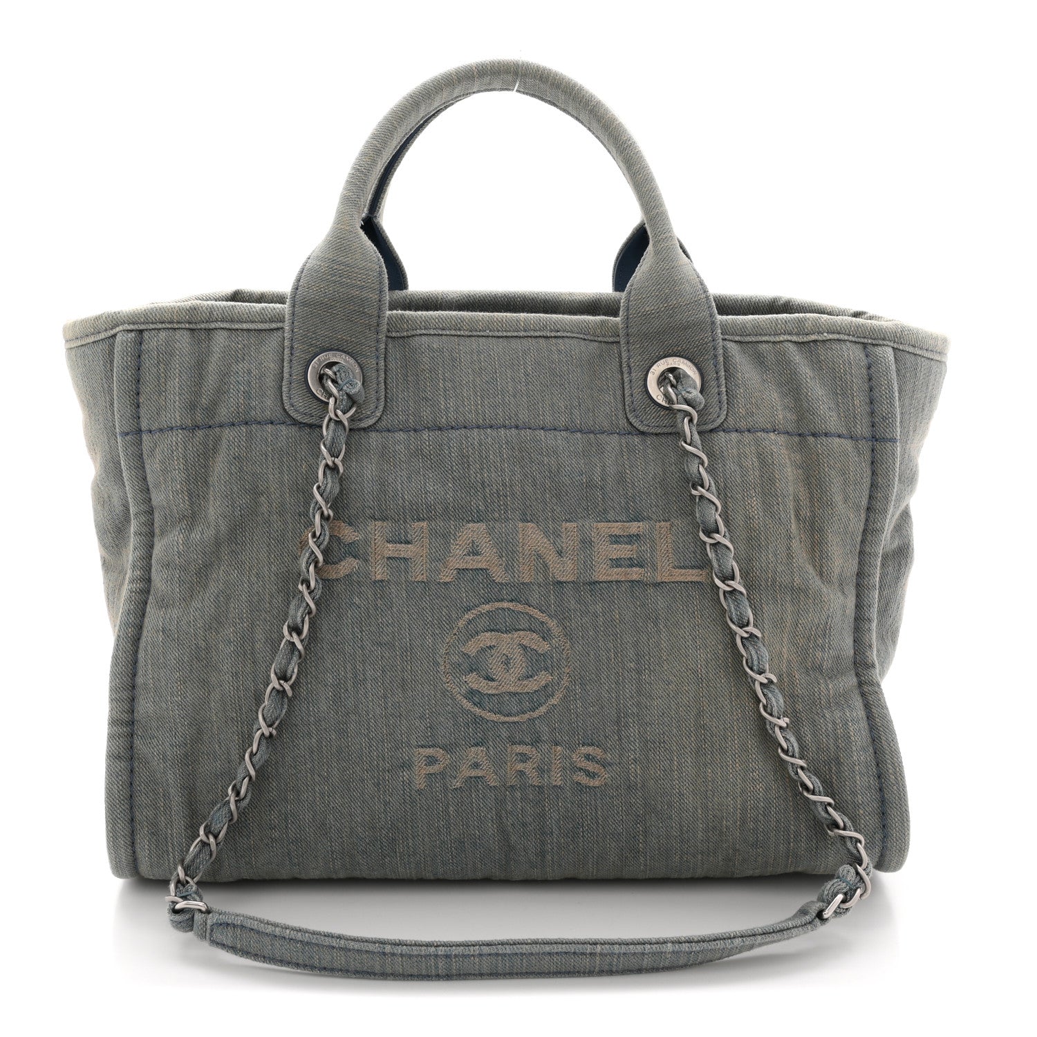 Chanel Denim Small Deauville Tote Light Blue 1 of 11
