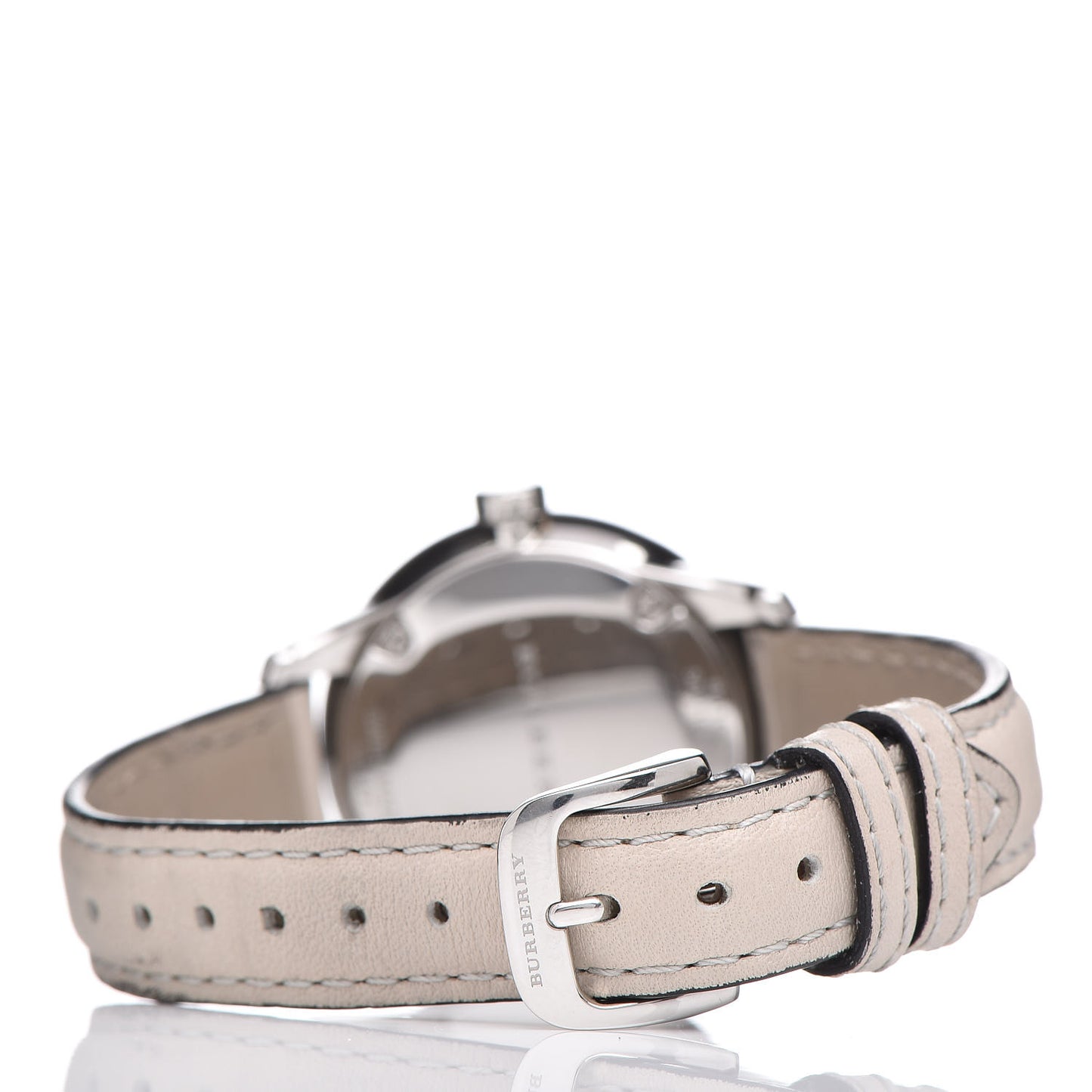 Stainless Steel Calfskin Diamond 32mm Classic Round Quartz Watch Taupe BU10105