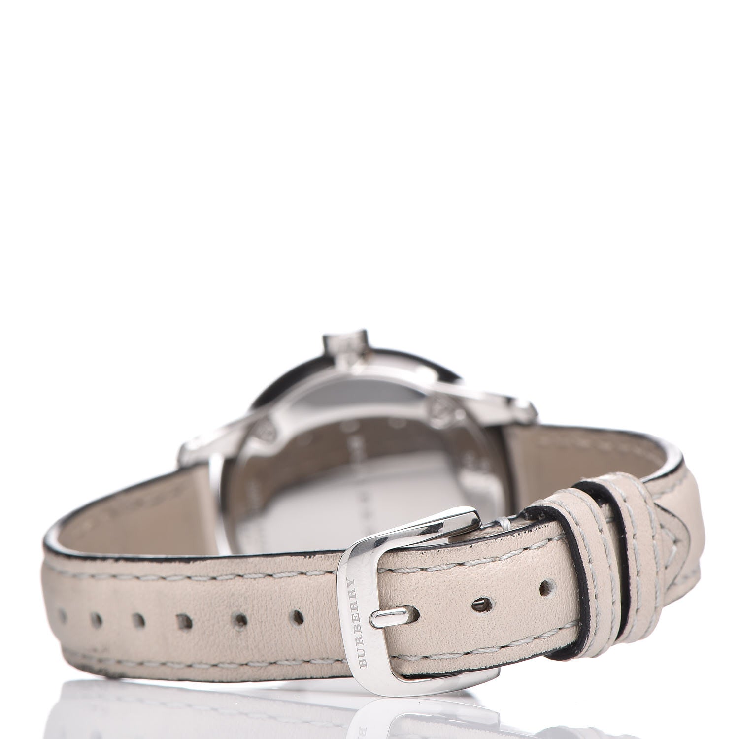Burberry Stainless Steel Calfskin Diamond 32mm Classic Round Quartz Watch Taupe BU10105 4 of 8