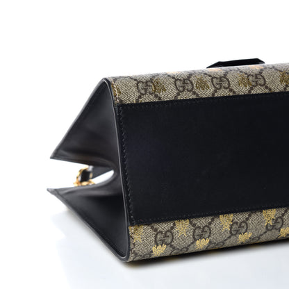 Gucci GG Supreme Monogram Bees Medium Padlock Tote Beige Oro Black 5 of 9