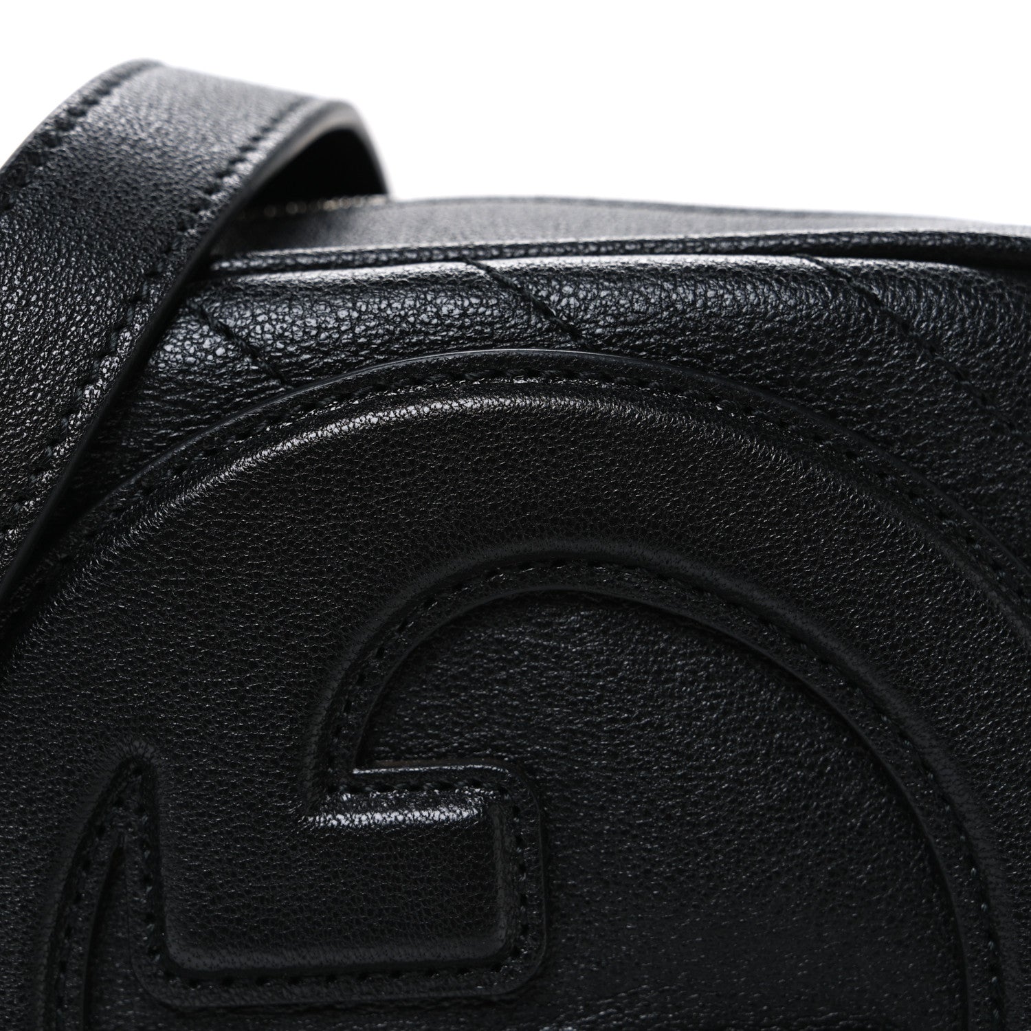 Gucci Sakai Be Green Calfskin Diagonal Stitched Mini Blondie Shoulder Bag Black 8 of 10