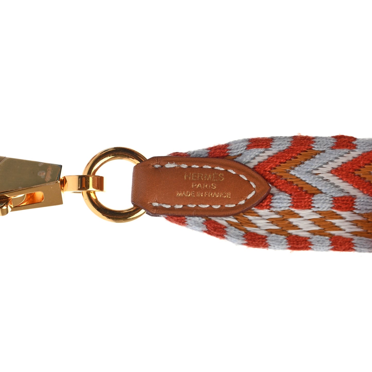 Toile Swift 25mm Tressage De Cuir Shoulder Strap Capucine Celeste Rouge H