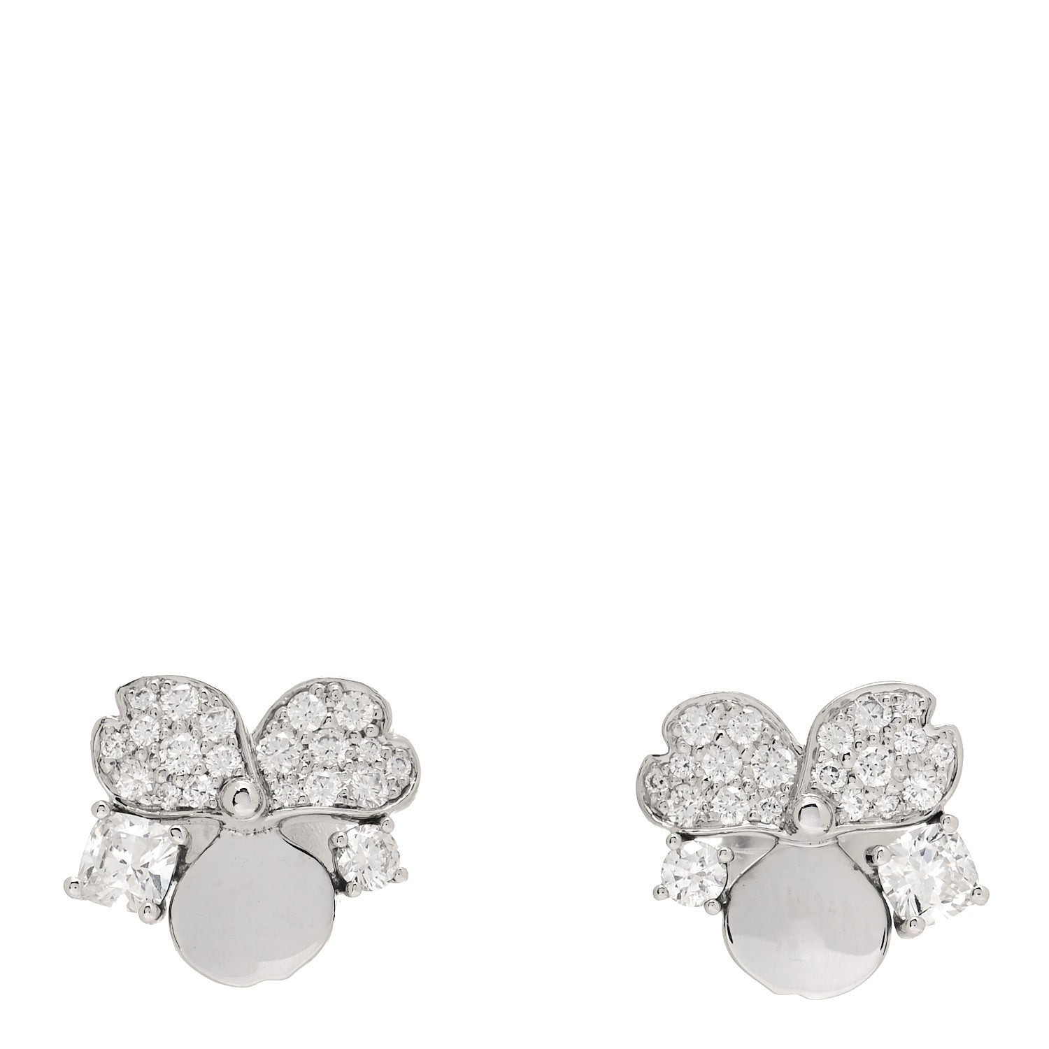 Tiffany Platinum Diamond Paper Flowers Cluster Earrings 1 of 3