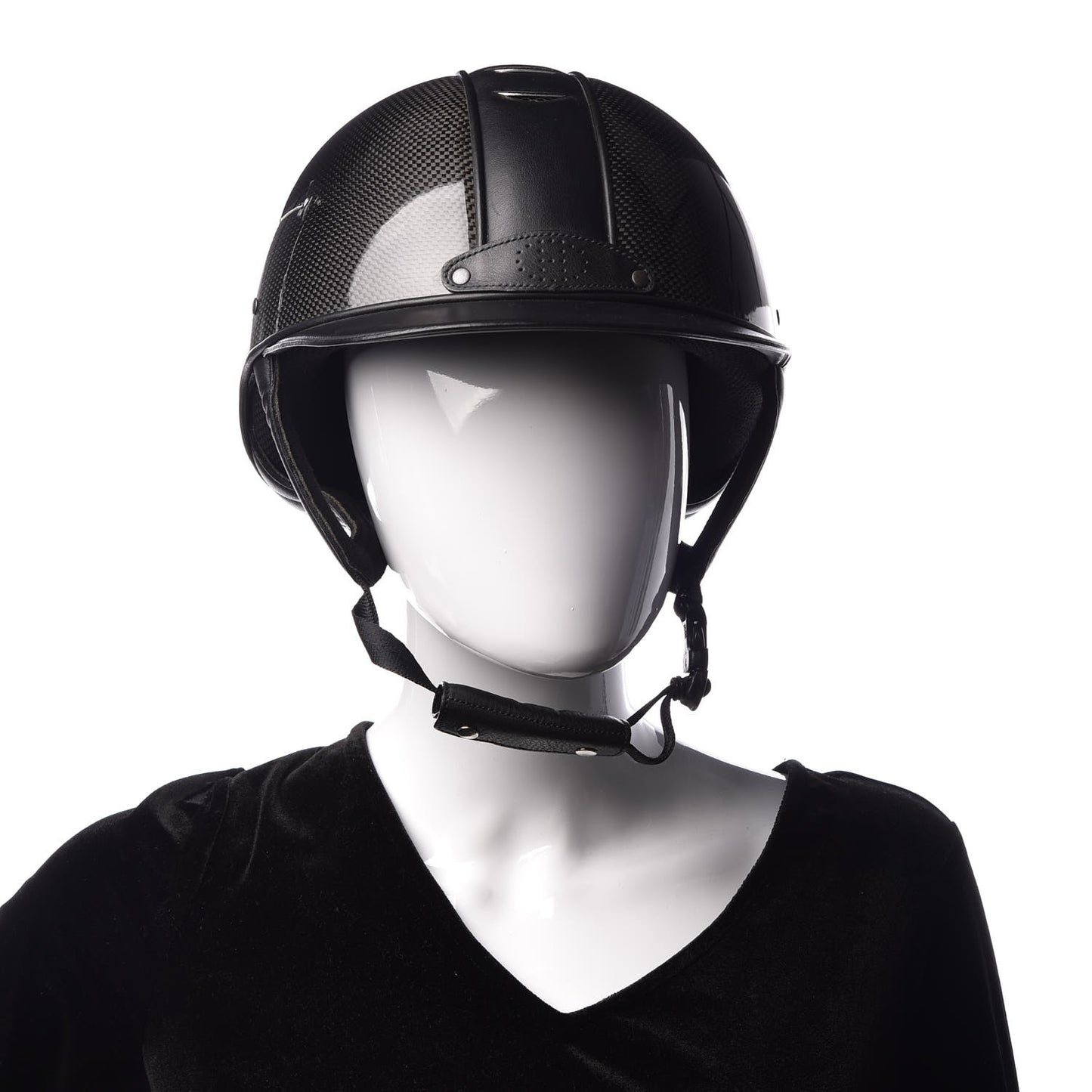 Carbon Fiber Equestrian Riding Helmet 60 Black