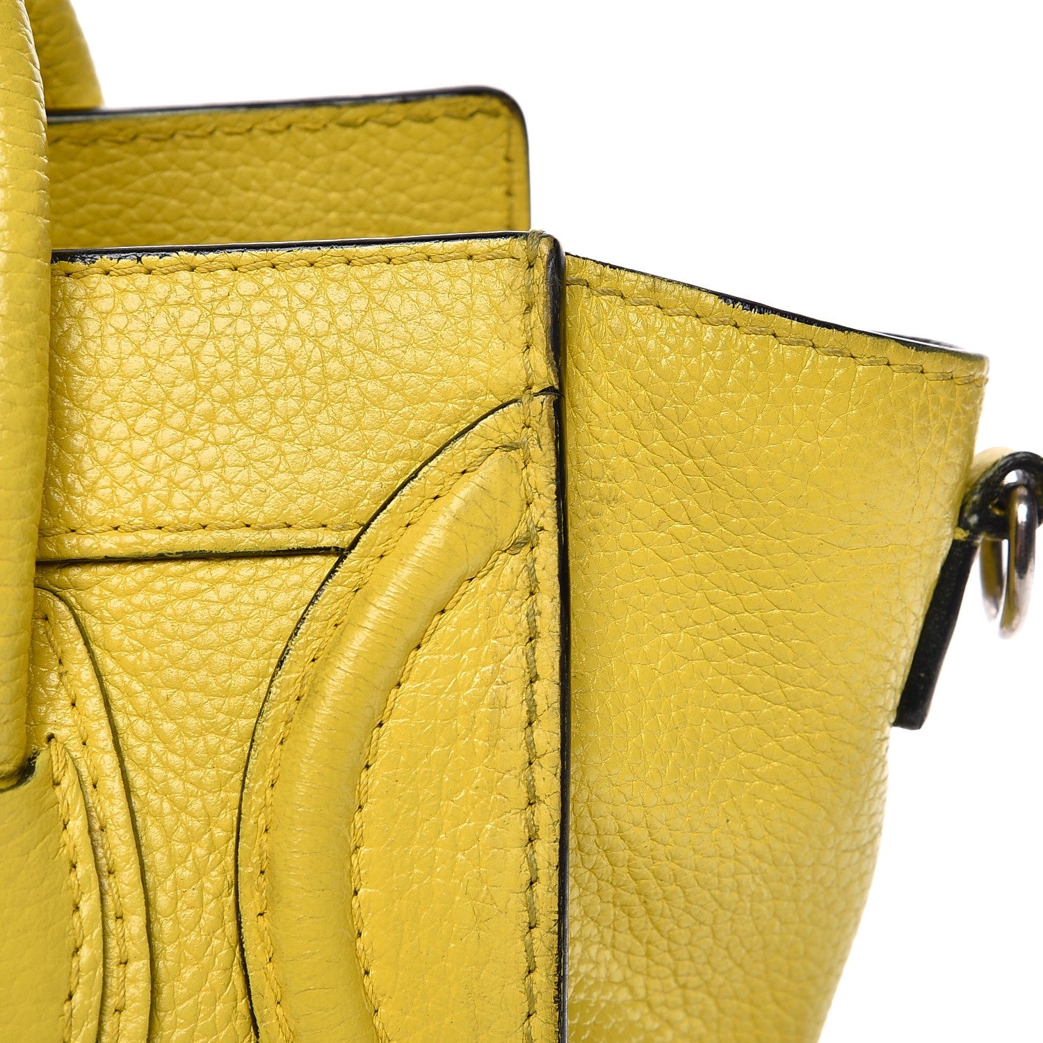 Celine Drummed Calfskin Nano Luggage Citron 14 of 18