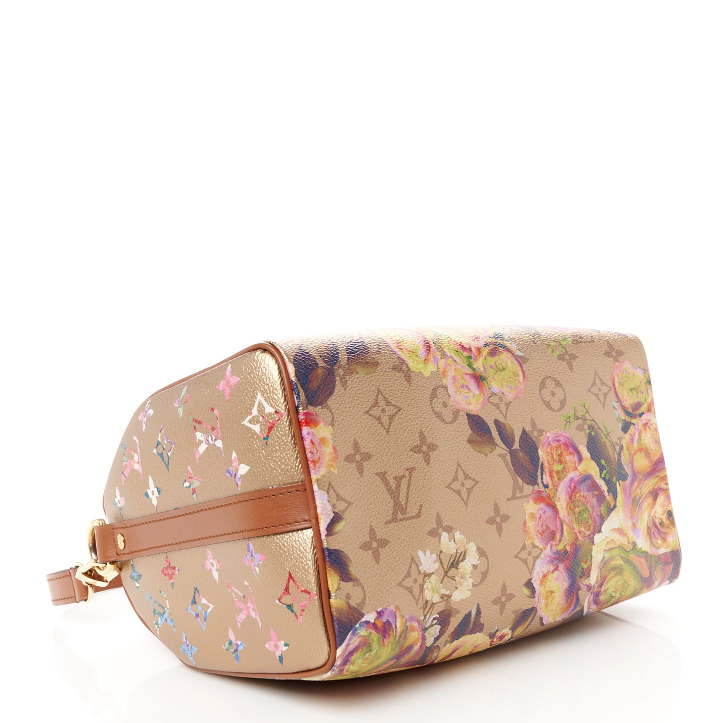 Metallic Monogram LV Garden Speedy Bandouliere 25 Gold