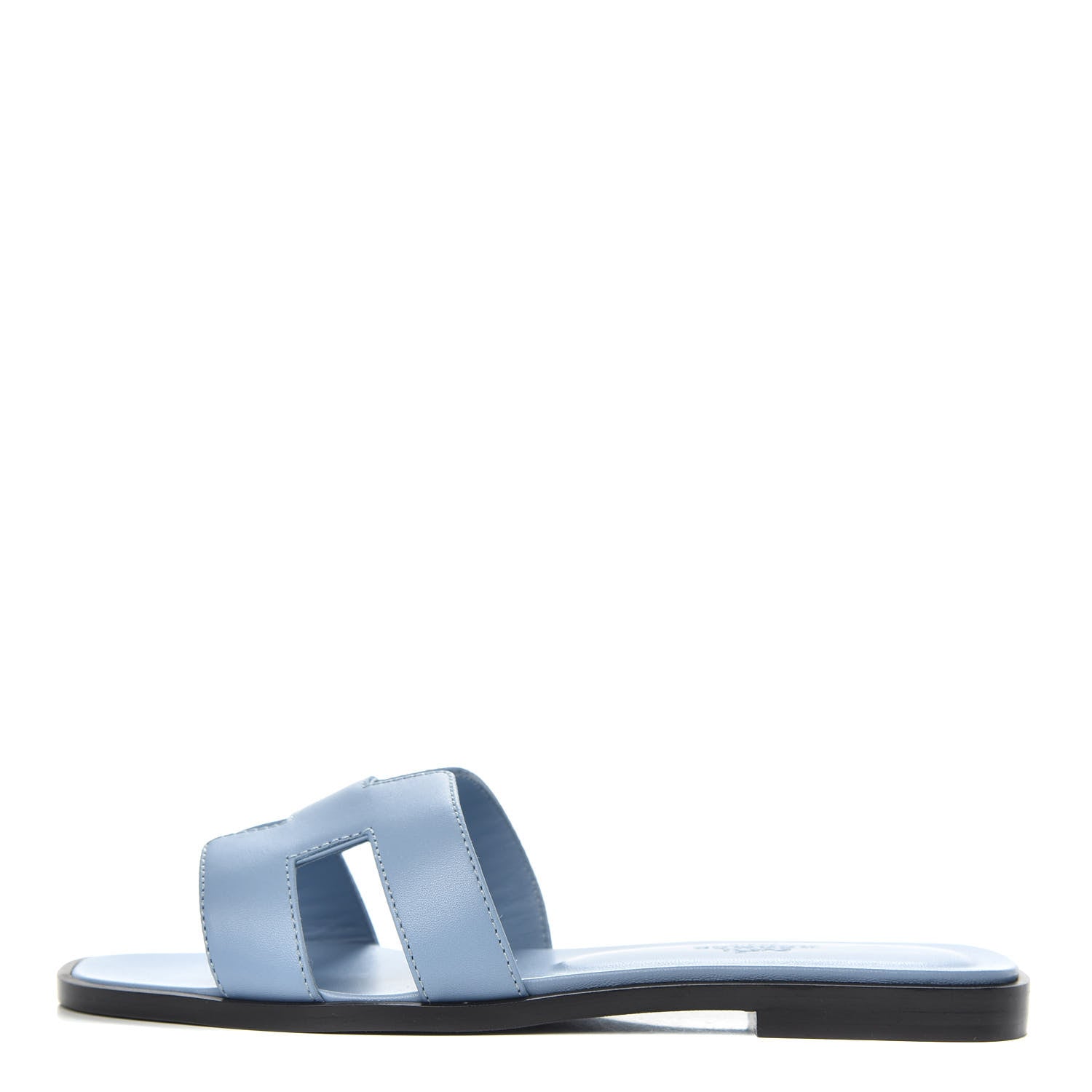 Hermes Calfskin Oran Sandals 35.5 Bleu Bleuet 1 of 9
