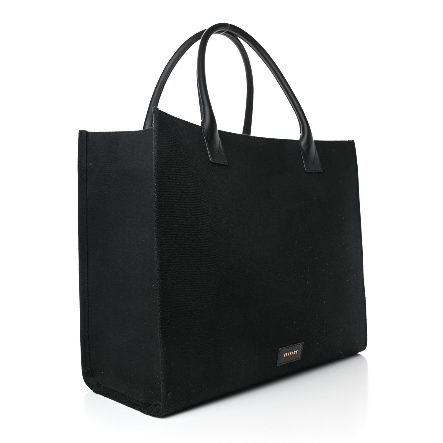 Versace Canvas Calfskin Large Medusa Pop Cabas Tote Black 2 of 4